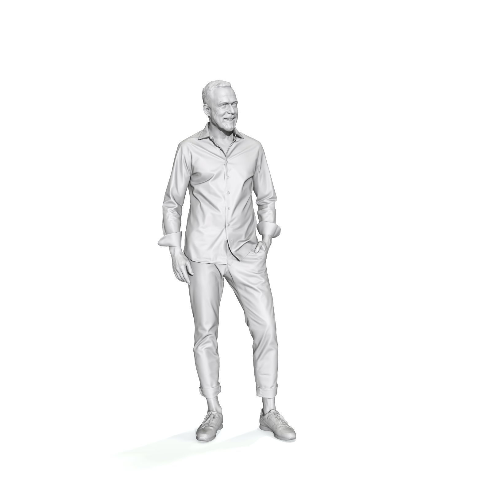 Standing Smiling Casual Man  CMan0337-HD2-O01P01-S 3D Model 3D model_12