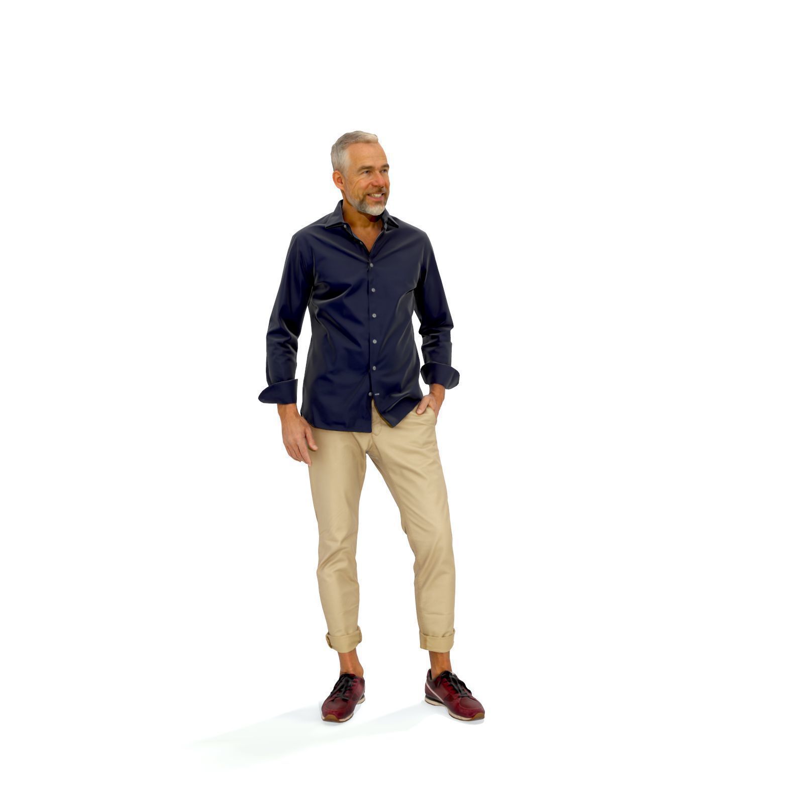 Standing Smiling Casual Man  CMan0337-HD2-O01P01-S 3D Model 3D model_67