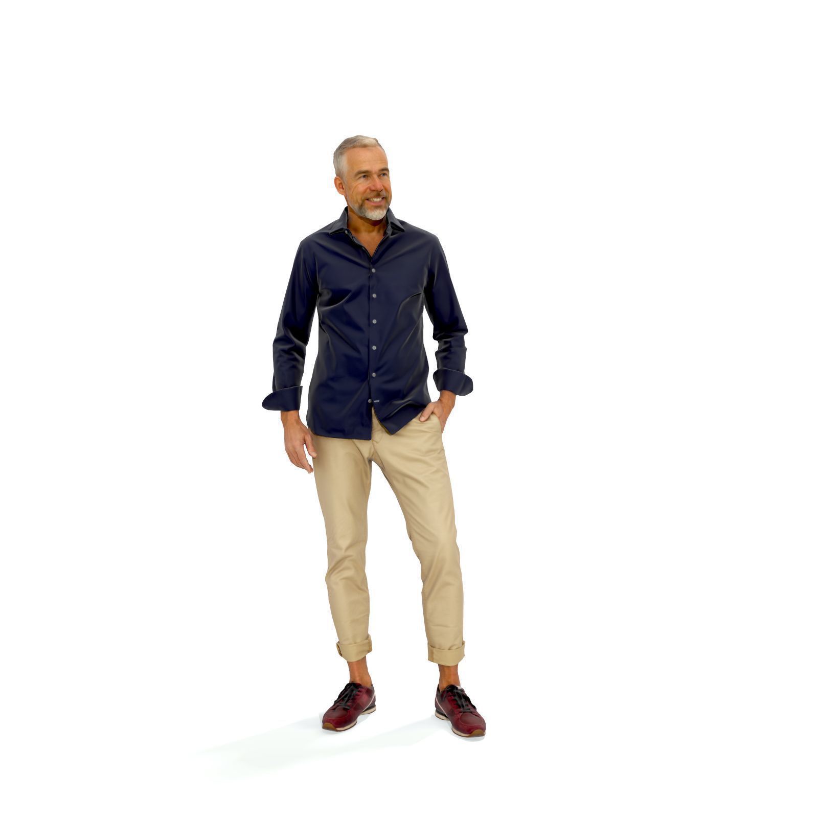 Standing Smiling Casual Man  CMan0337-HD2-O01P01-S 3D Model 3D model_39