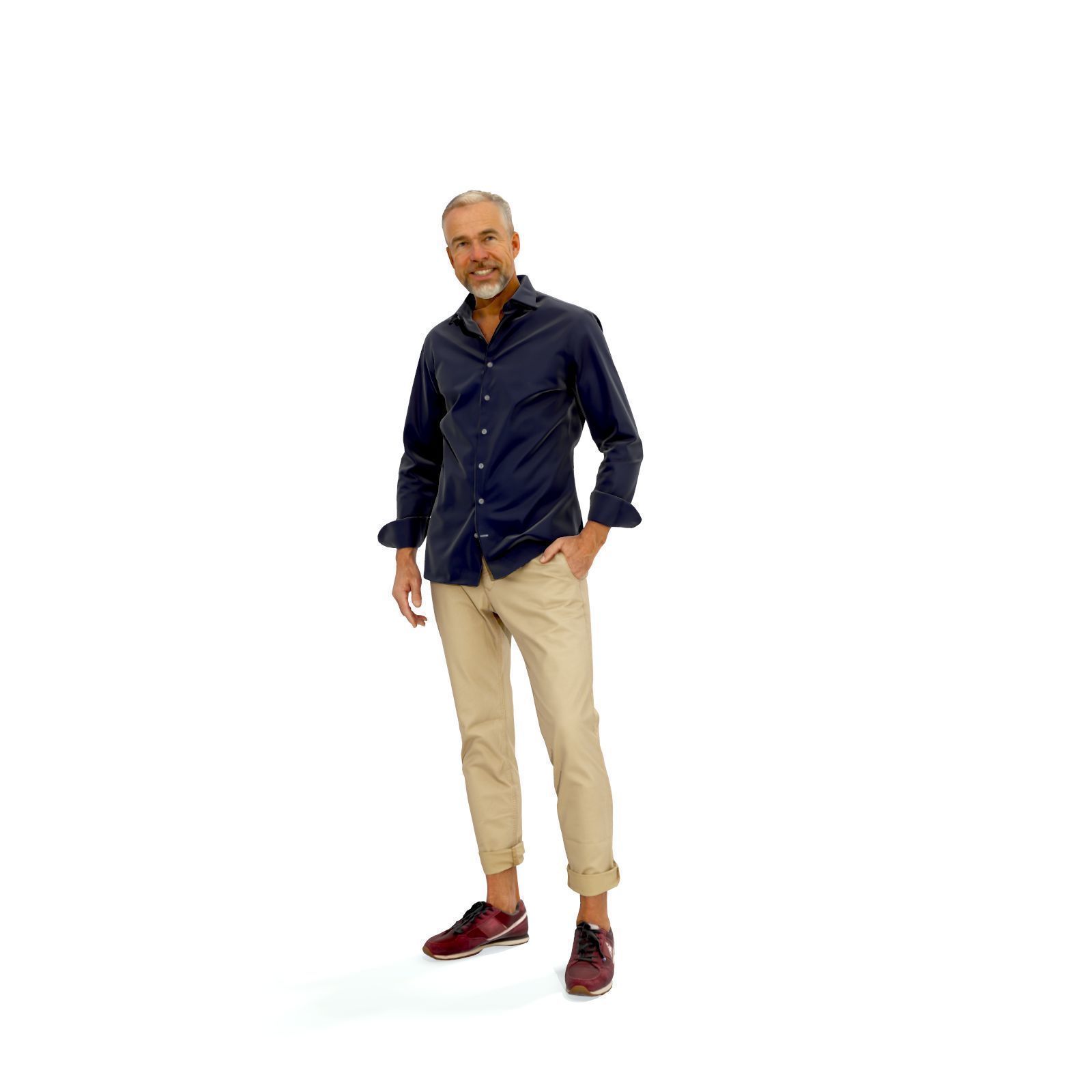Standing Smiling Casual Man  CMan0337-HD2-O01P01-S 3D Model 3D model_9