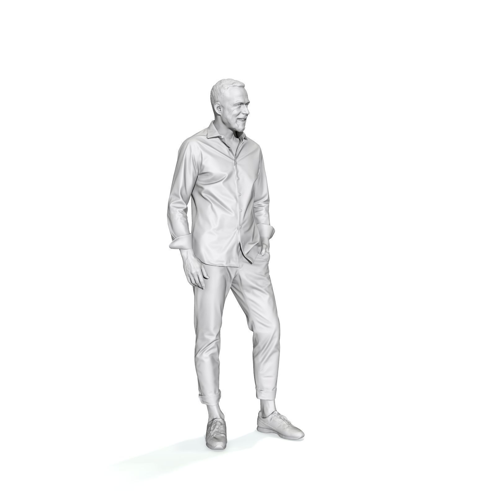 Standing Smiling Casual Man  CMan0337-HD2-O01P01-S 3D Model 3D model_61