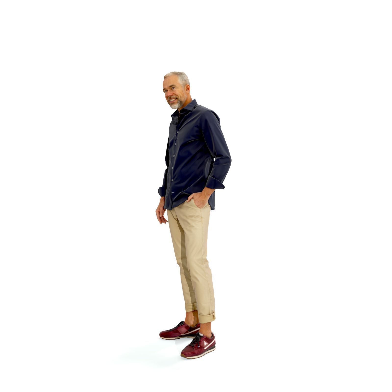 Standing Smiling Casual Man  CMan0337-HD2-O01P01-S 3D Model 3D model_1