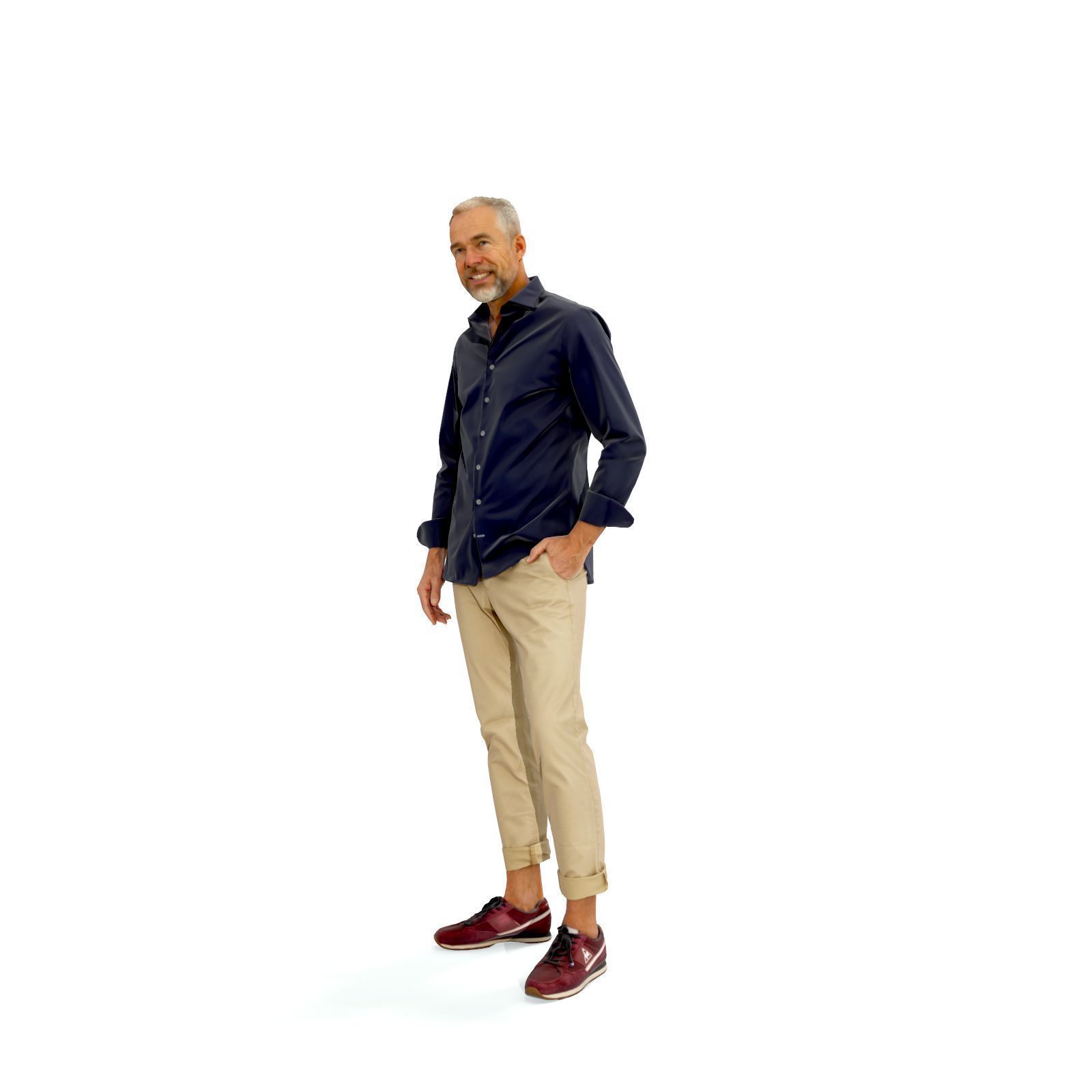 Standing Smiling Casual Man  CMan0337-HD2-O01P01-S 3D Model 3D model_2