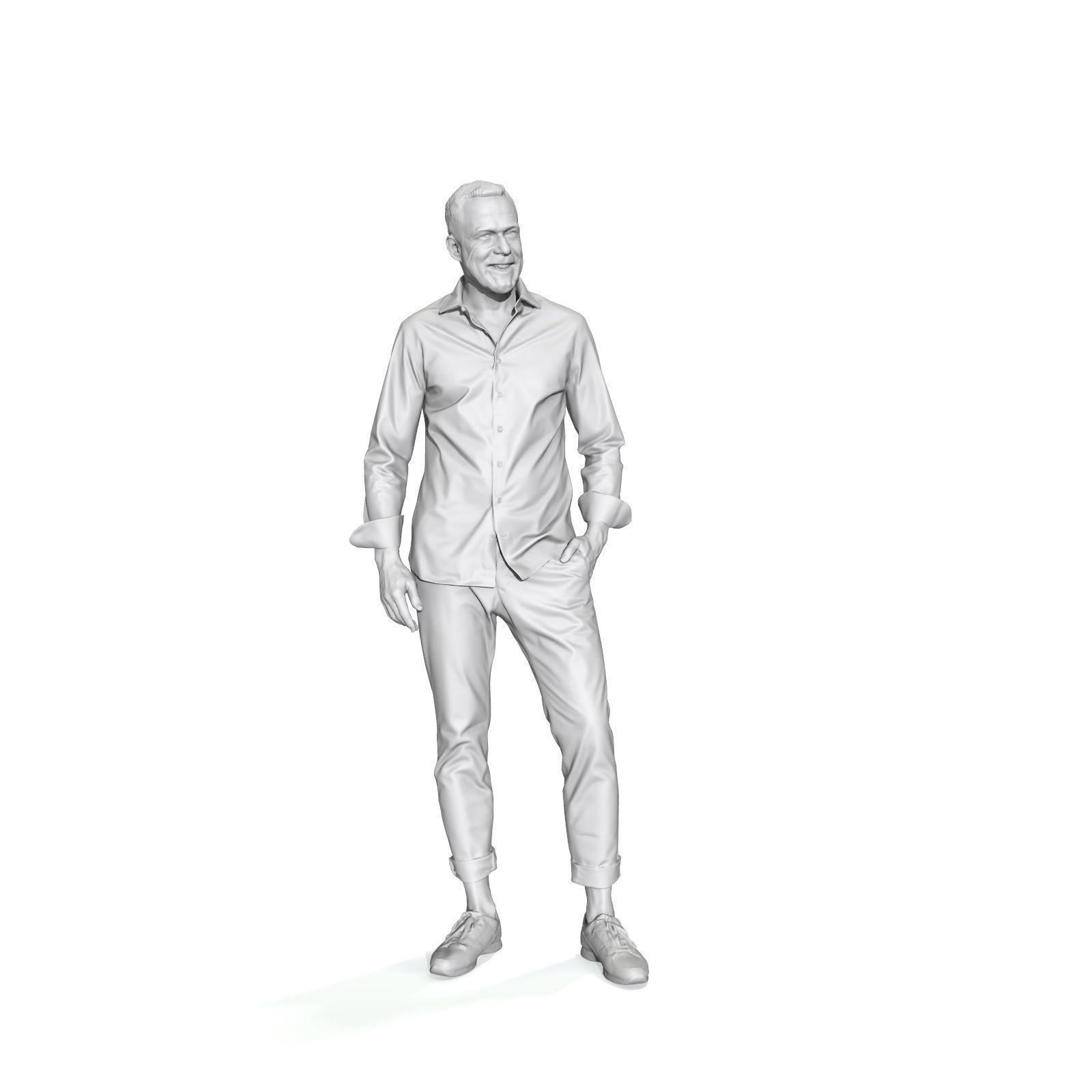 Standing Smiling Casual Man  CMan0337-HD2-O01P01-S 3D Model 3D model_15