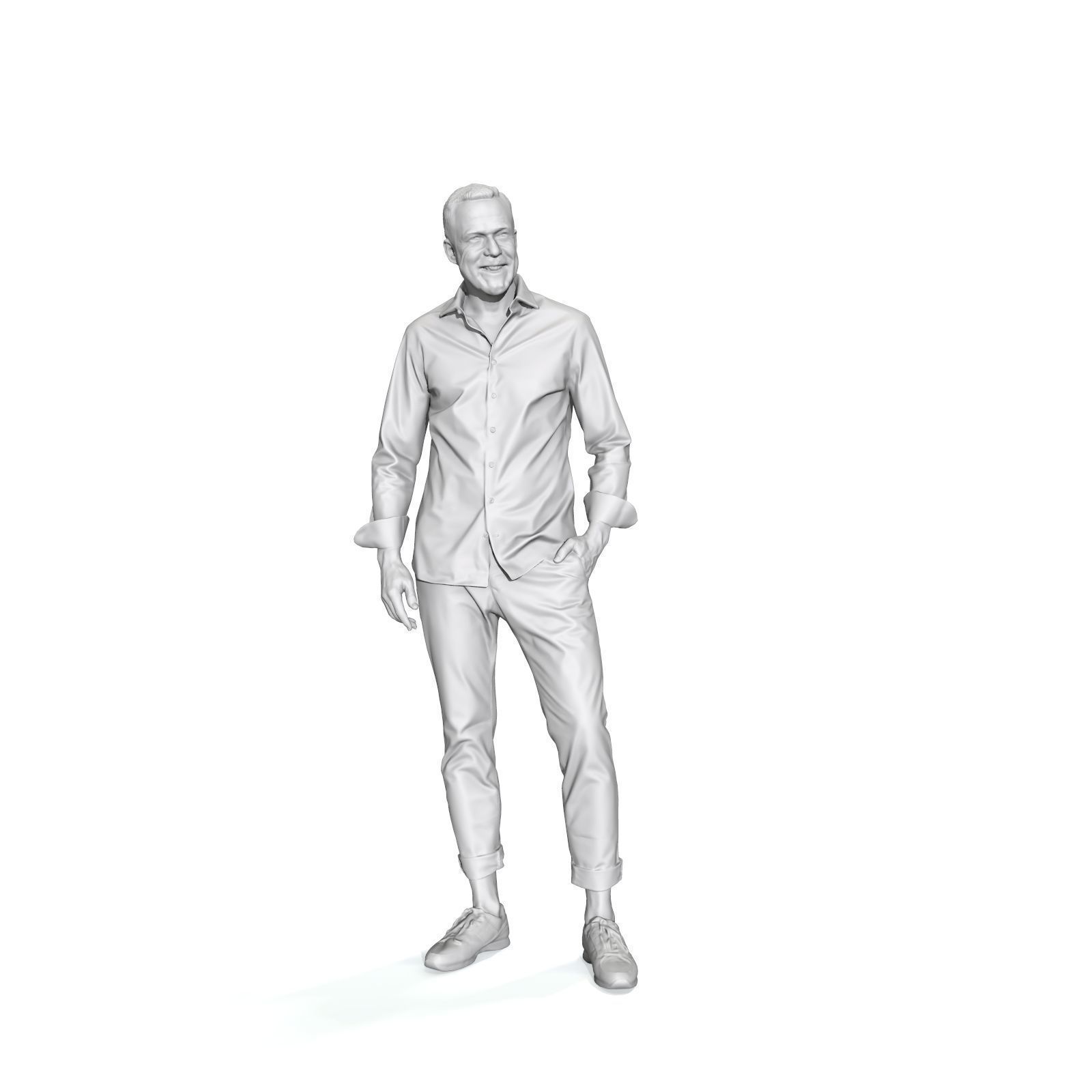 Standing Smiling Casual Man  CMan0337-HD2-O01P01-S 3D Model 3D model_24