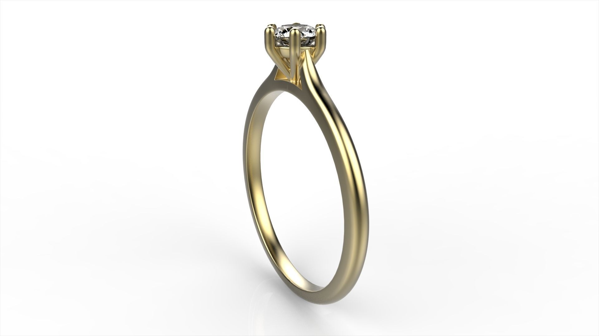 Round Diamond Engagement Ring All Size 3D print model_3