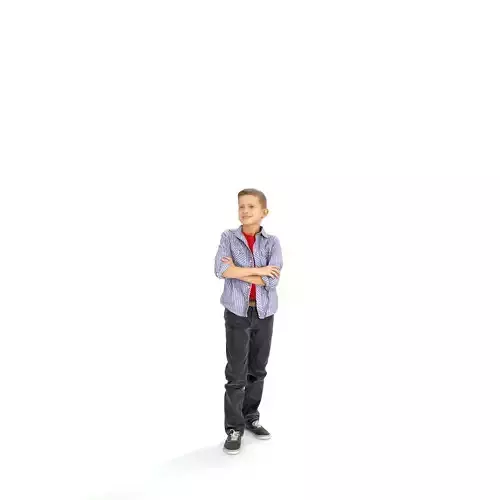  Standing Smiling Boy with a Shirt CBoy0301-HD2-O05P01-S 3D model