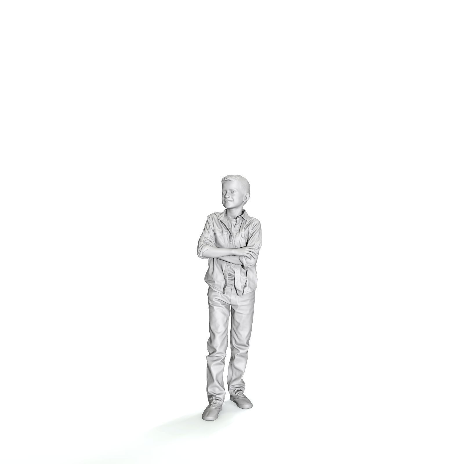  Standing Smiling Boy with a Shirt CBoy0301-HD2-O05P01-S 3D model_5