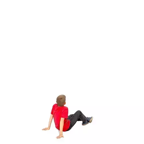 Sitting Boy with Red T-shirt CBoy0301-HD2-O04P01-S