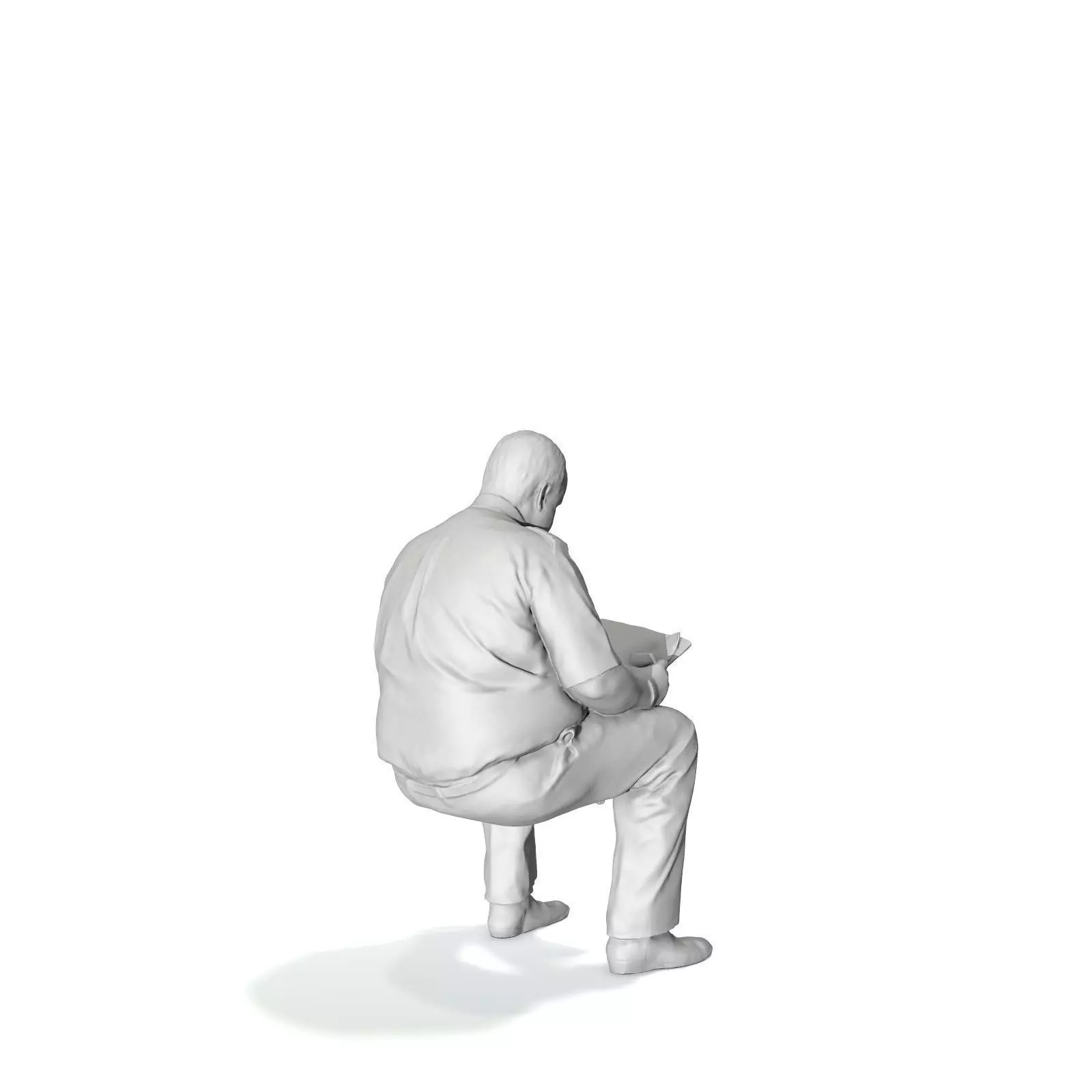 Man with Uniform Reading Newspaper WMan0201-HD2-O01P01-S 3D model_4