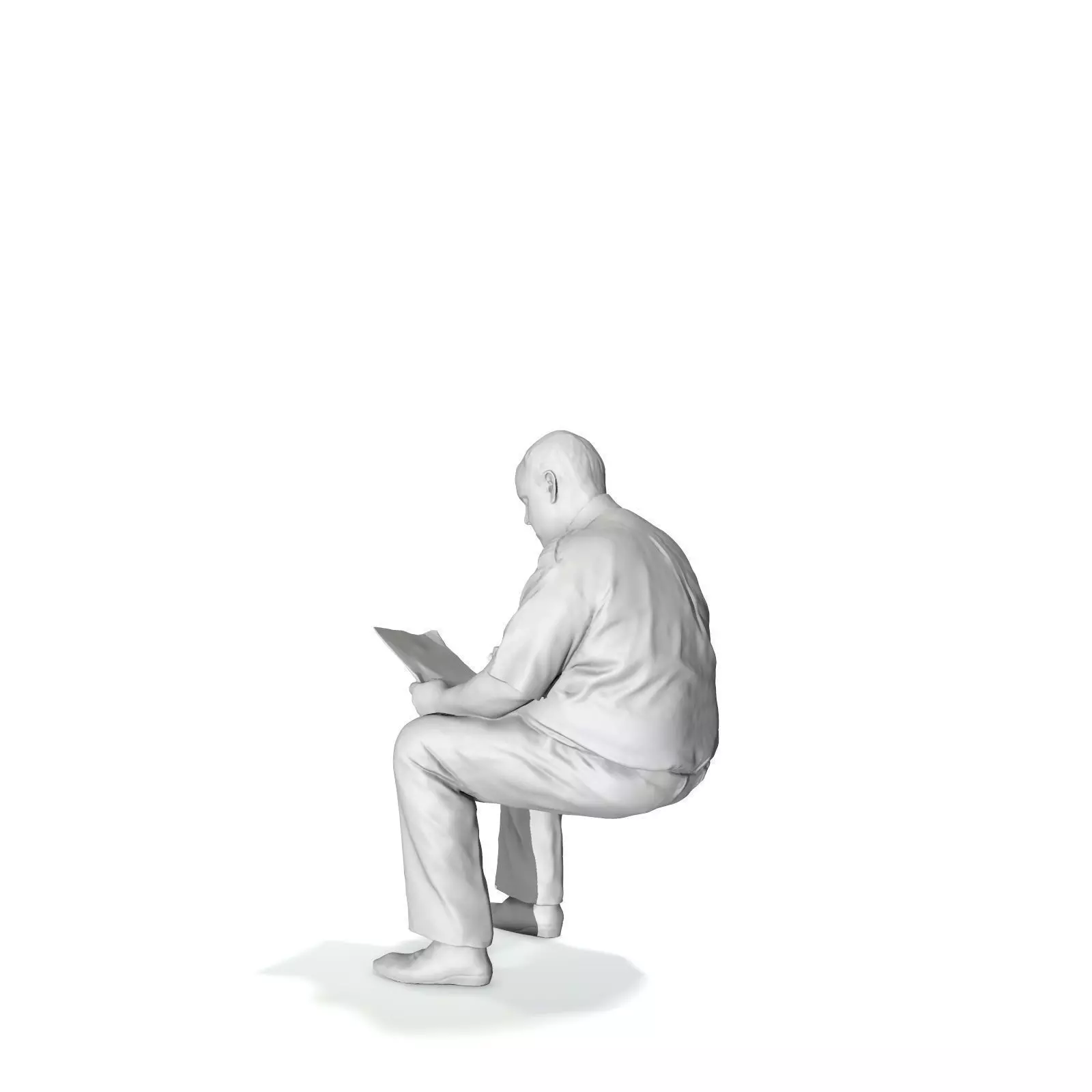 Man with Uniform Reading Newspaper WMan0201-HD2-O01P01-S 3D model_51