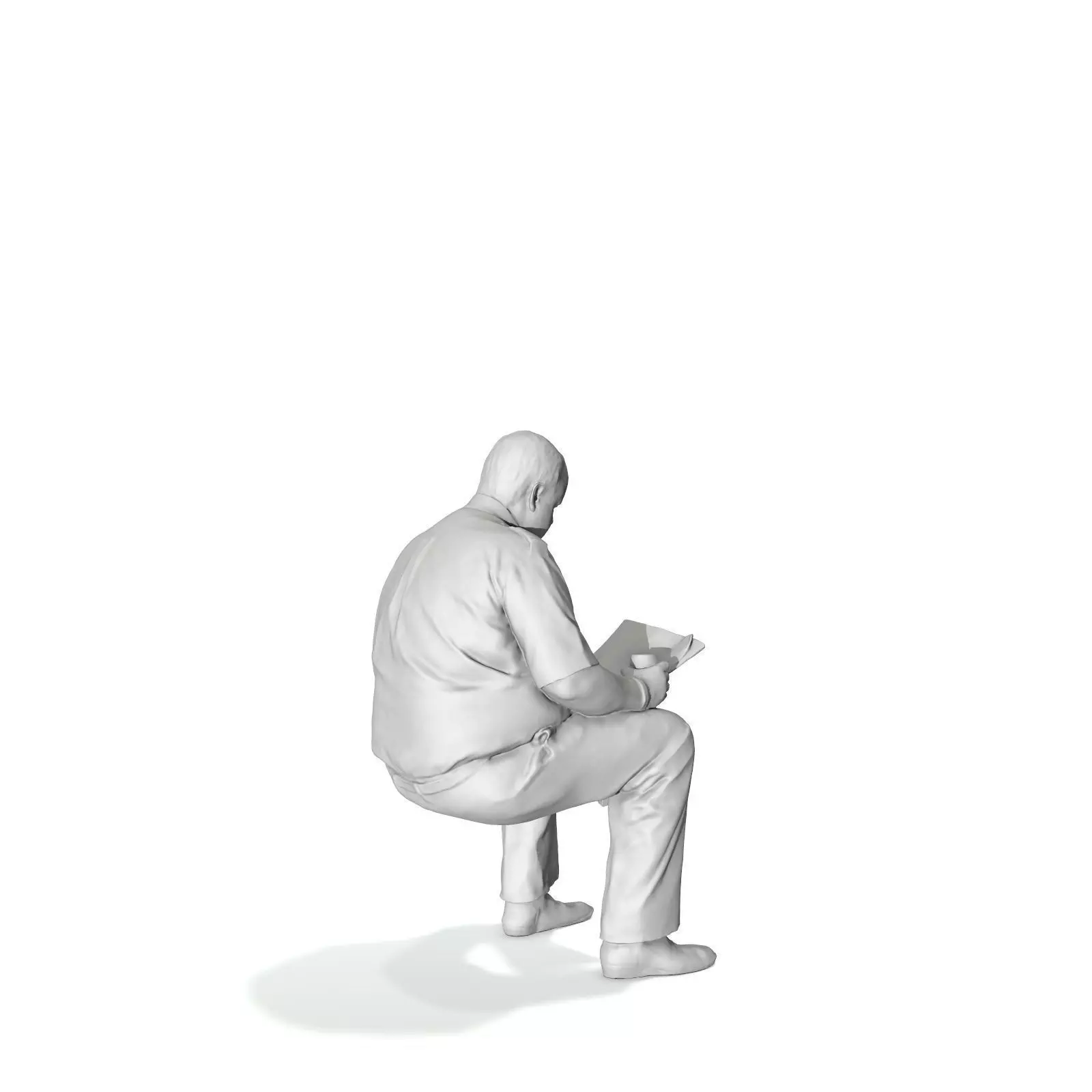 Man with Uniform Reading Newspaper WMan0201-HD2-O01P01-S 3D model_65