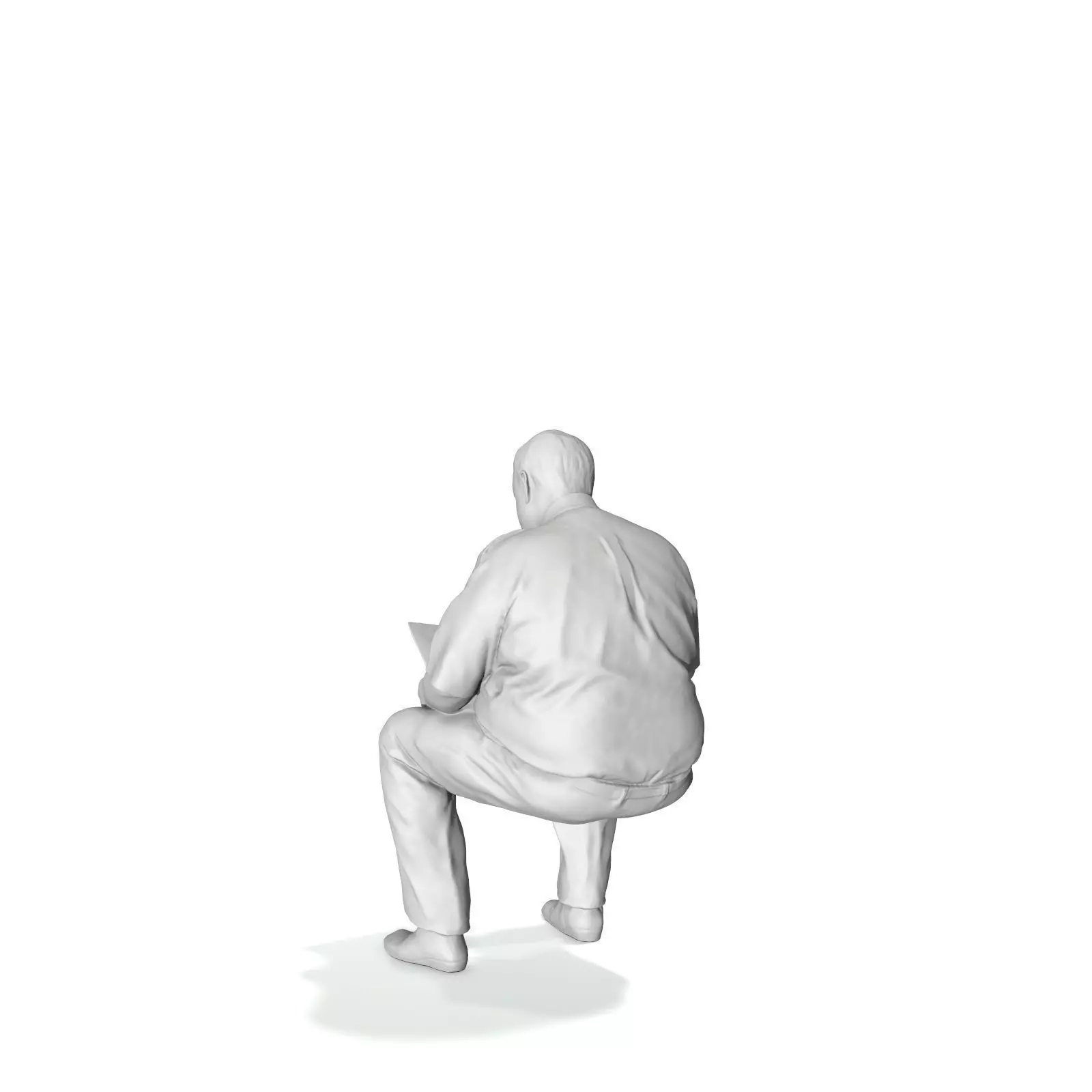 Man with Uniform Reading Newspaper WMan0201-HD2-O01P01-S 3D model_2