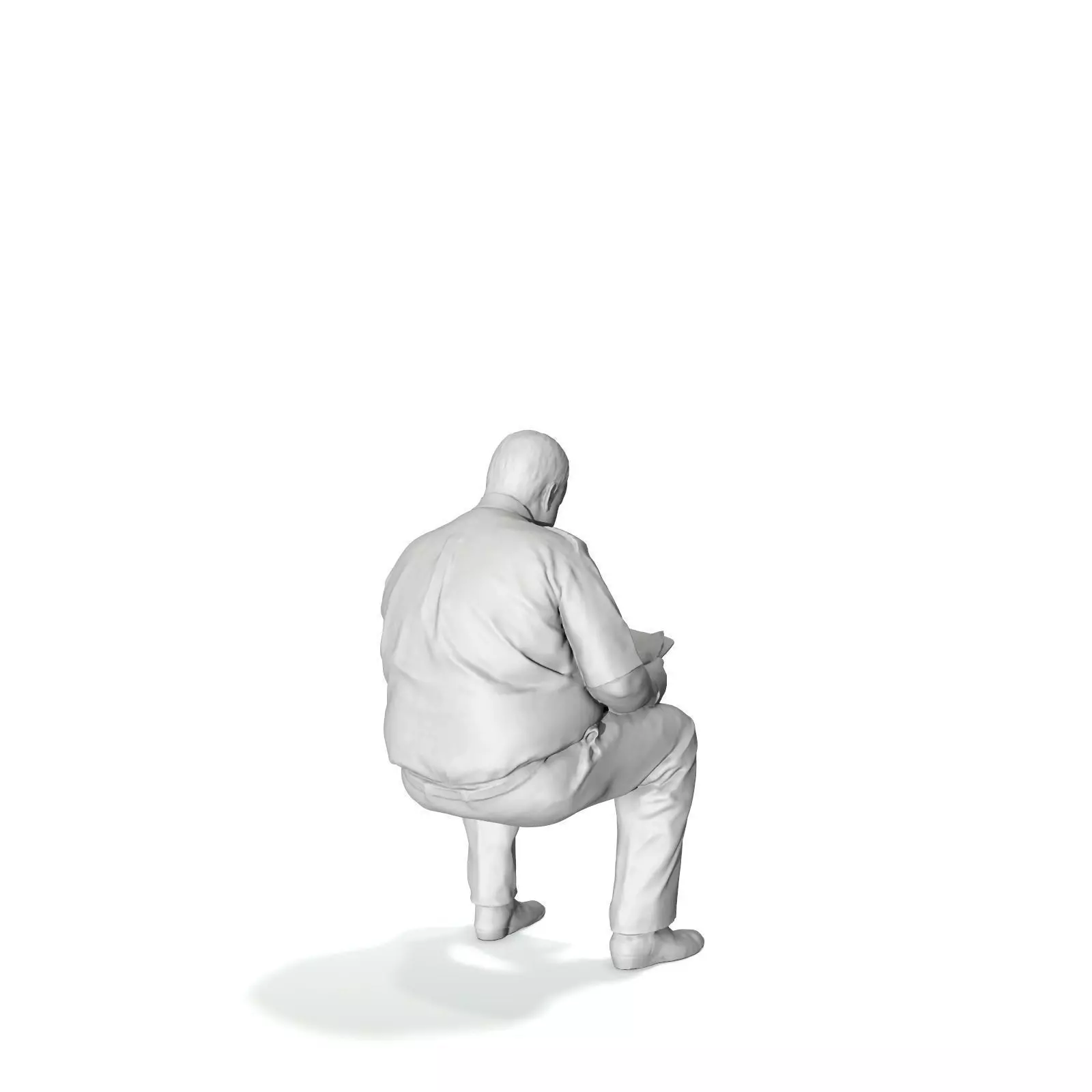 Man with Uniform Reading Newspaper WMan0201-HD2-O01P01-S 3D model_19