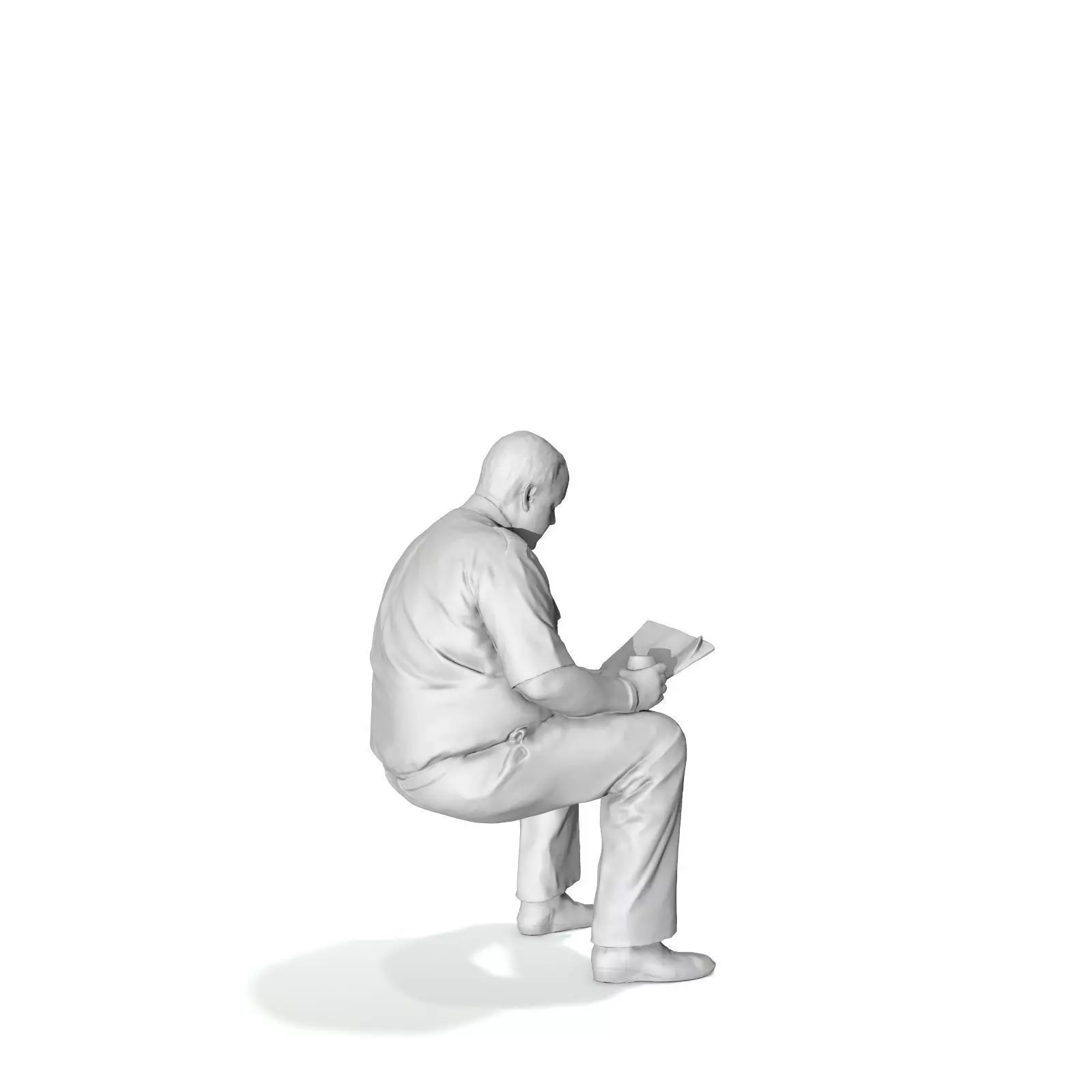 Man with Uniform Reading Newspaper WMan0201-HD2-O01P01-S 3D model_59