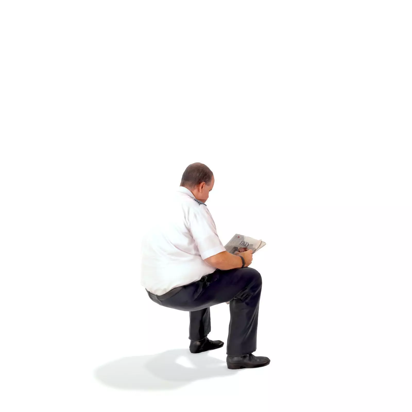 Man with Uniform Reading Newspaper WMan0201-HD2-O01P01-S 3D model_44