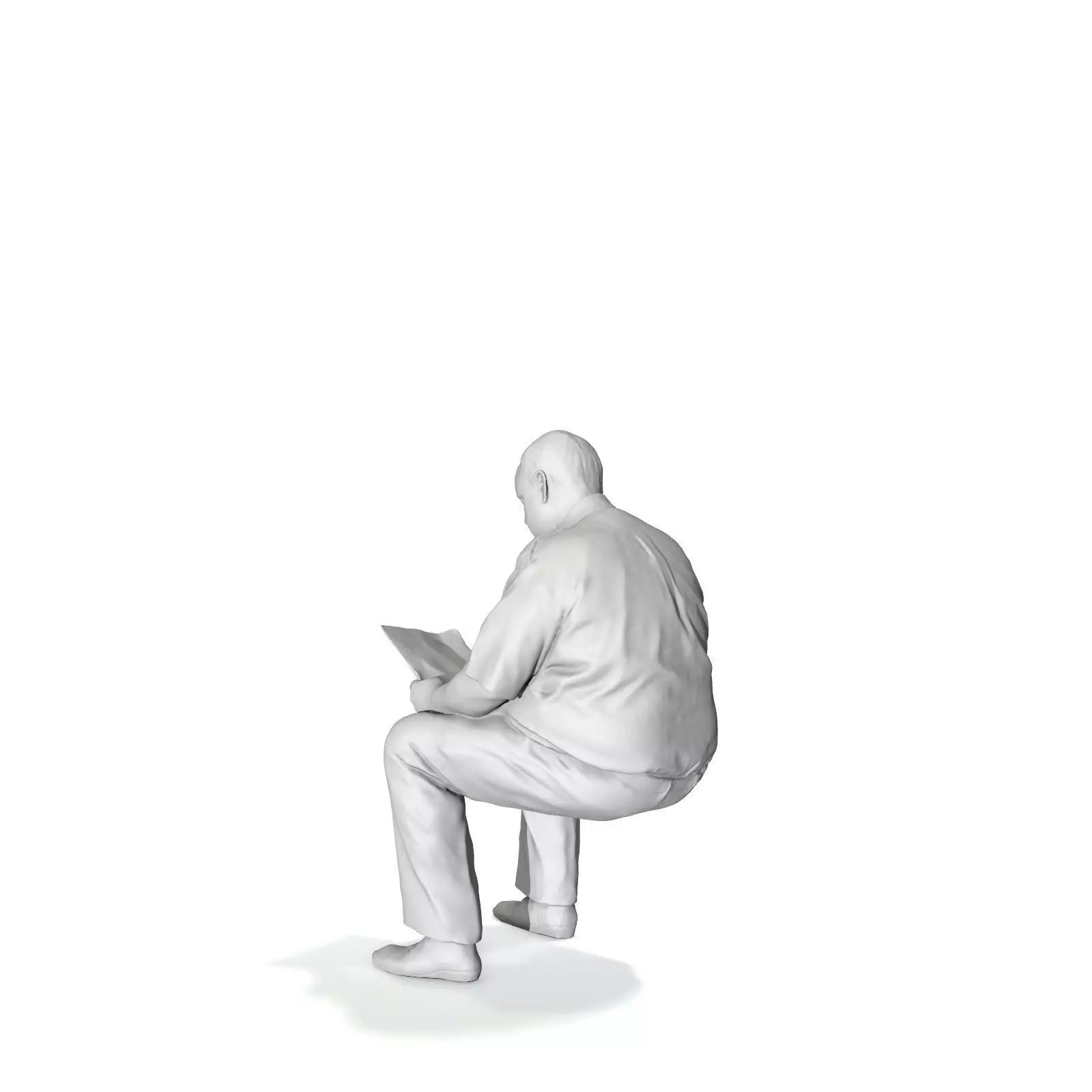 Man with Uniform Reading Newspaper WMan0201-HD2-O01P01-S 3D model_30