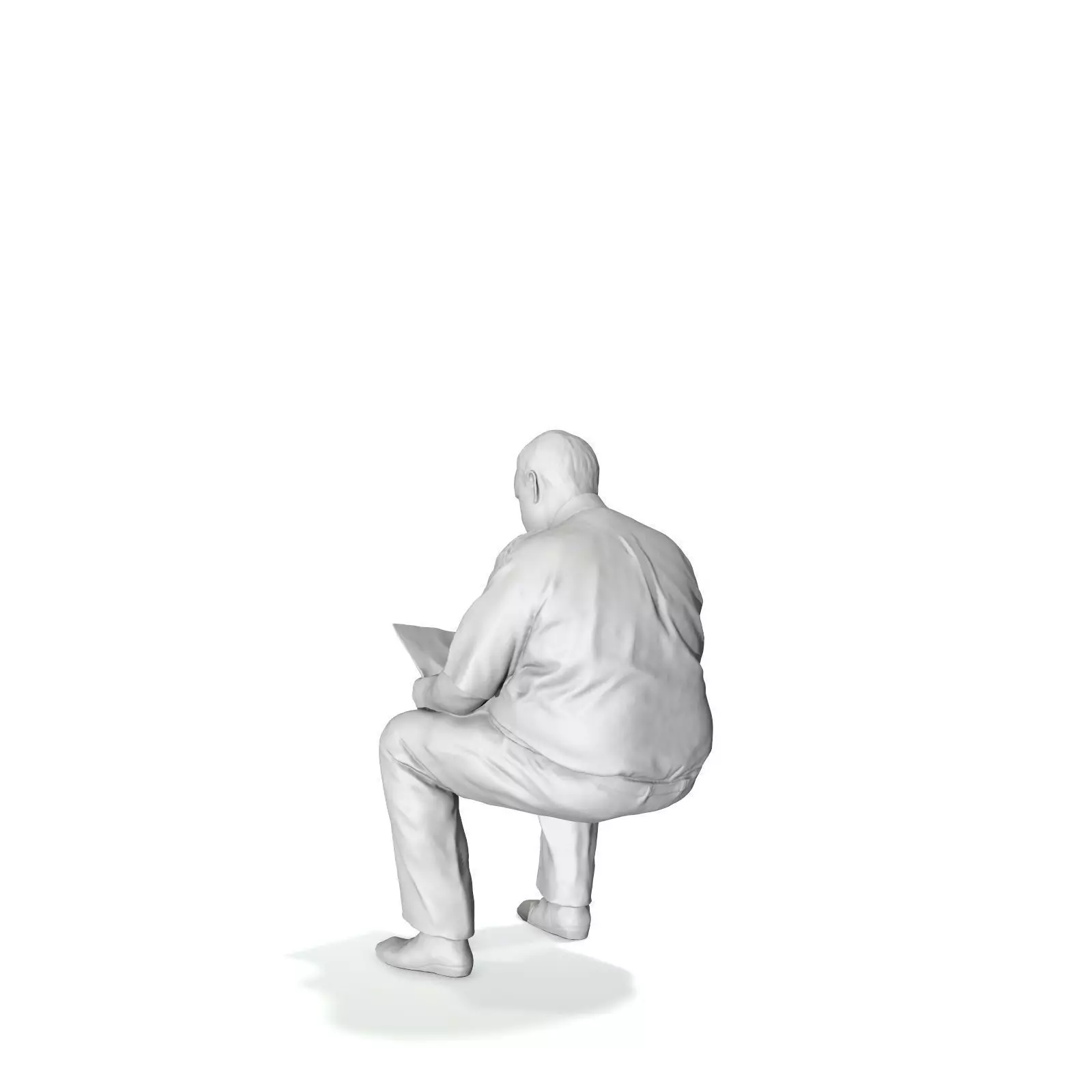 Man with Uniform Reading Newspaper WMan0201-HD2-O01P01-S 3D model_54