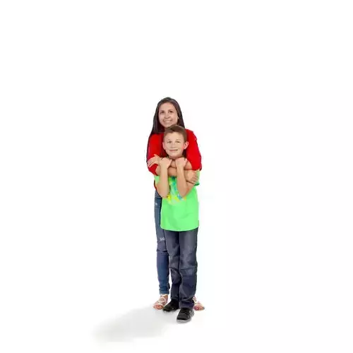 Standing Woman Hugging a Boy CFam0202-HD2-O01P01-S