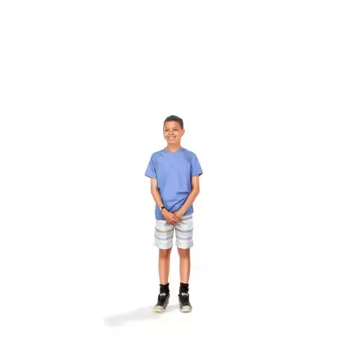 Standing Smiling Boy with Shorts CBoy0201-HD2-O01P01-S