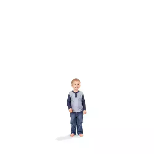Standing Barefoot Smiling Boy CBoy0200-HD2-O01P01-S 3D model