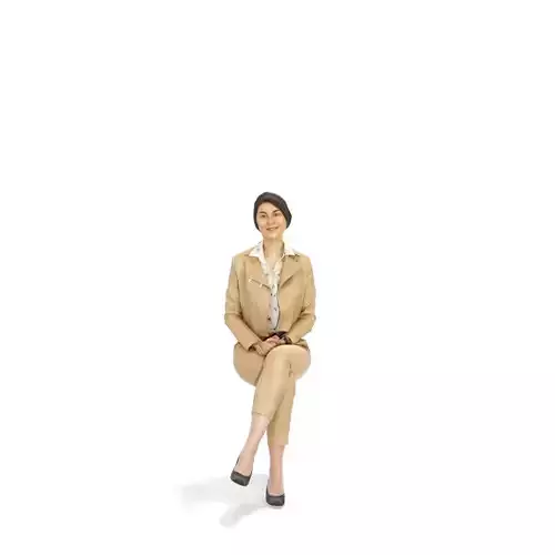 Siting Smiling Woman with a Suit CWom0317-HD2-O02P01-S