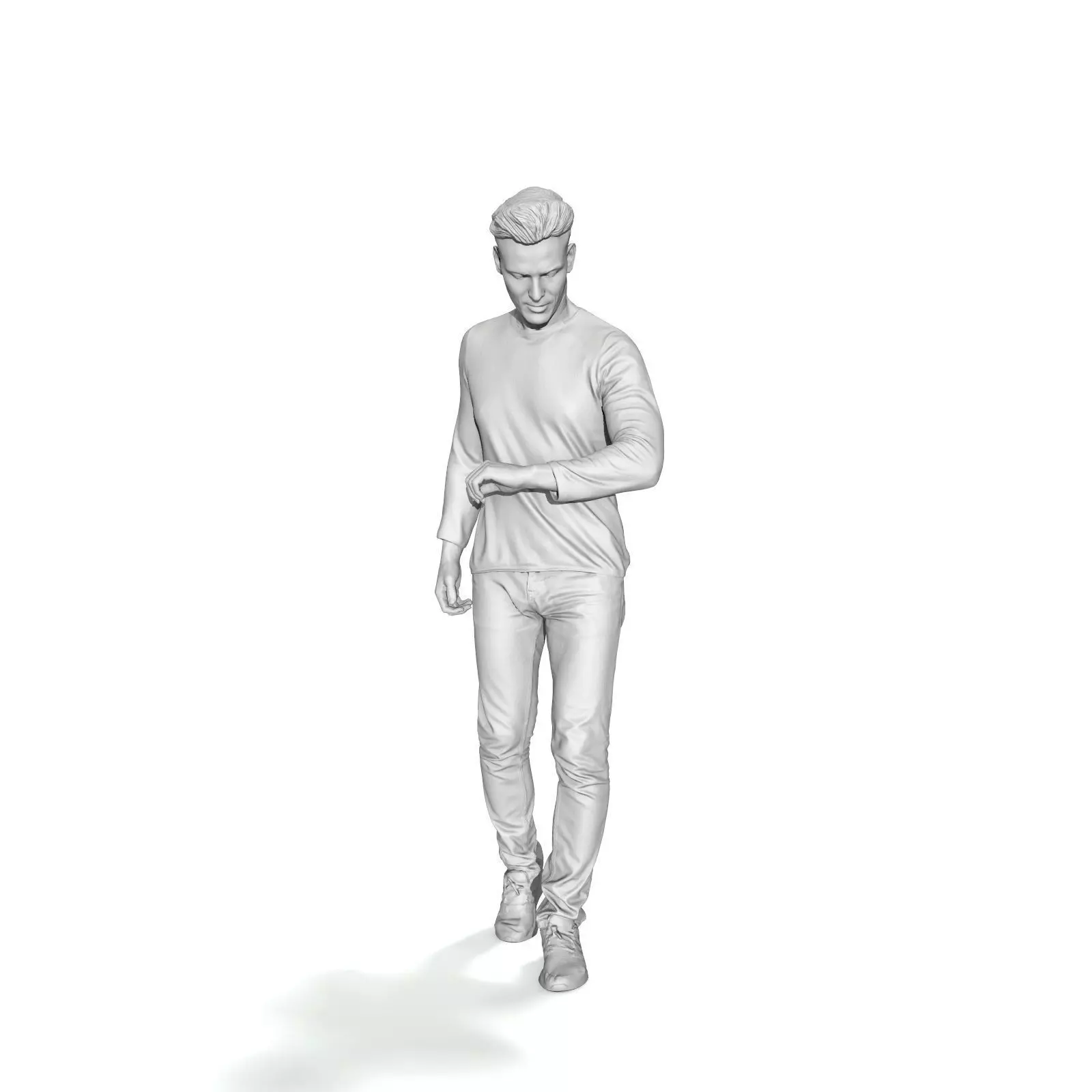 Walking Man Looking at Watch CMan0331-HD2-O03P01-S 3D model_1