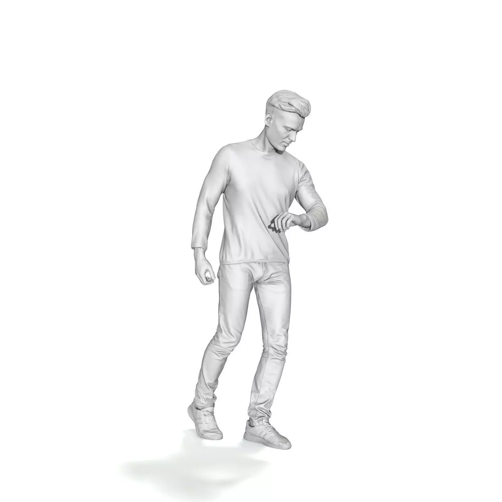 Walking Man Looking at Watch CMan0331-HD2-O03P01-S 3D model_50