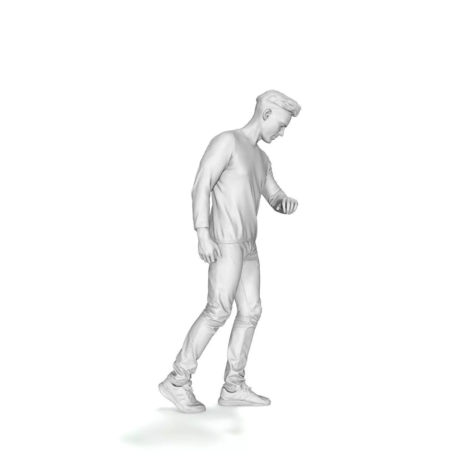 Walking Man Looking at Watch CMan0331-HD2-O03P01-S 3D model_12