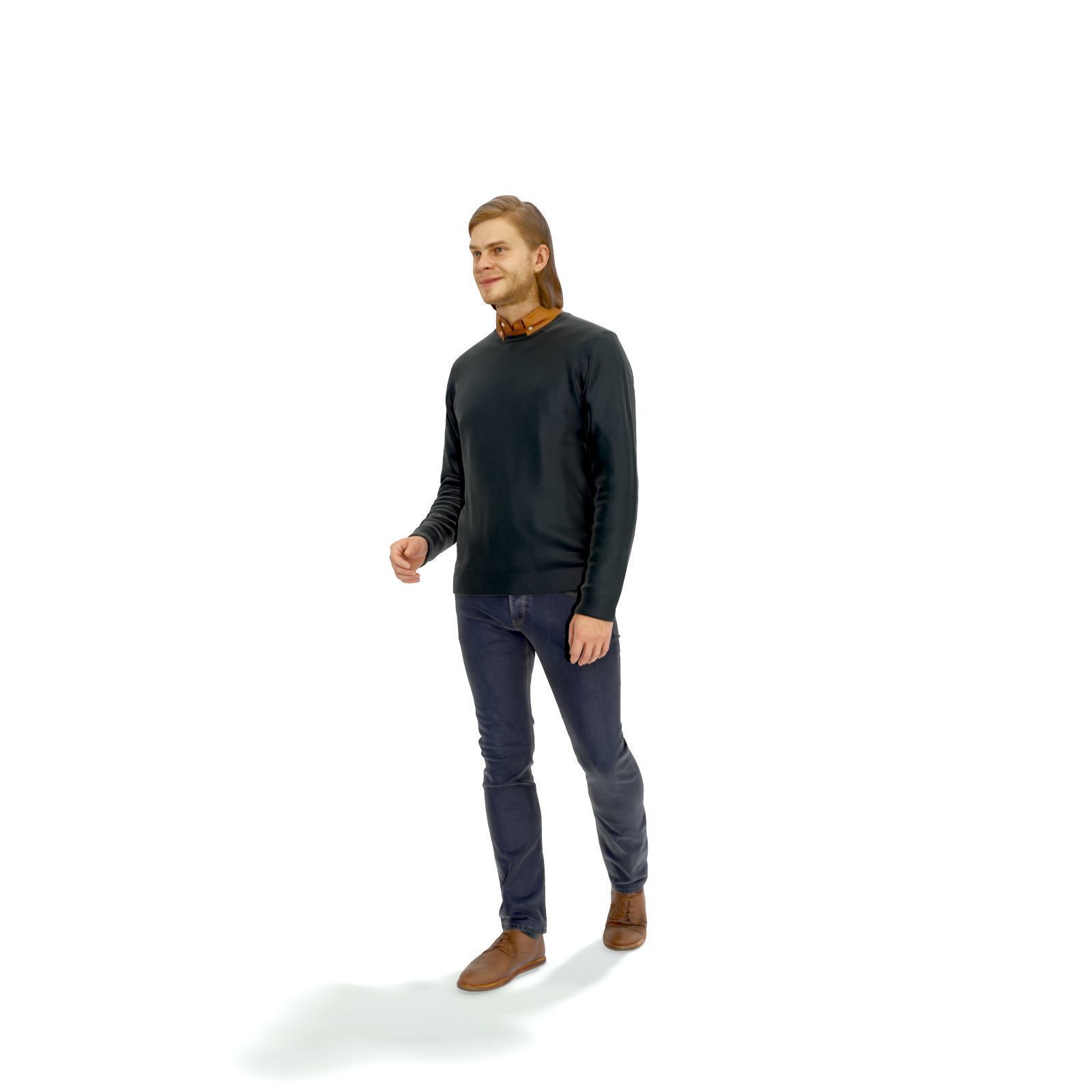 Walking Man with Black Sweater CMan0330-HD2-O03P01-S 3D model_10