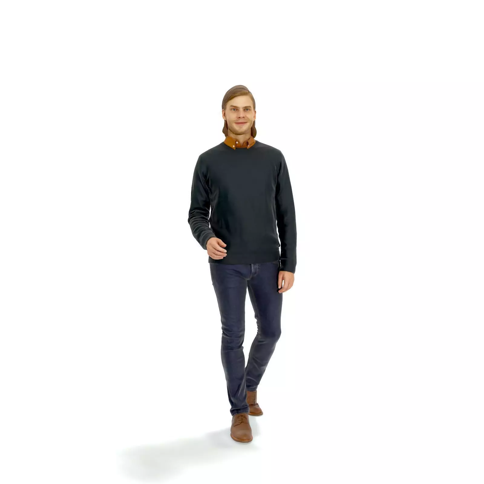 Walking Man with Black Sweater CMan0330-HD2-O03P01-S 3D model_0
