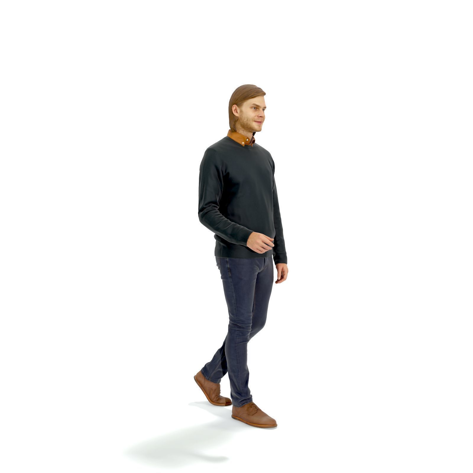 Walking Man with Black Sweater CMan0330-HD2-O03P01-S 3D model_13
