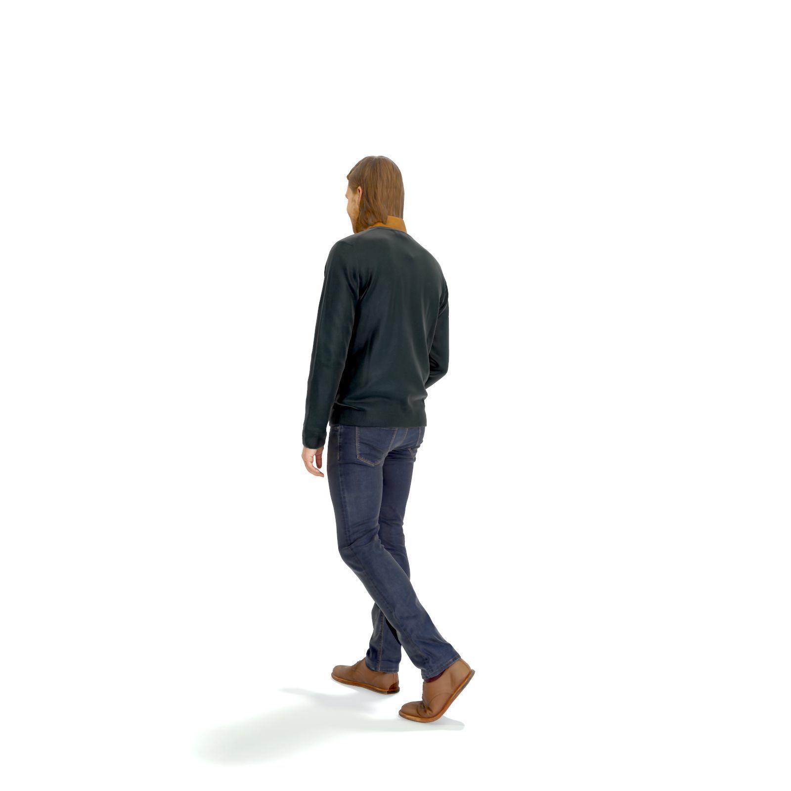 Walking Man with Black Sweater CMan0330-HD2-O03P01-S 3D model_4