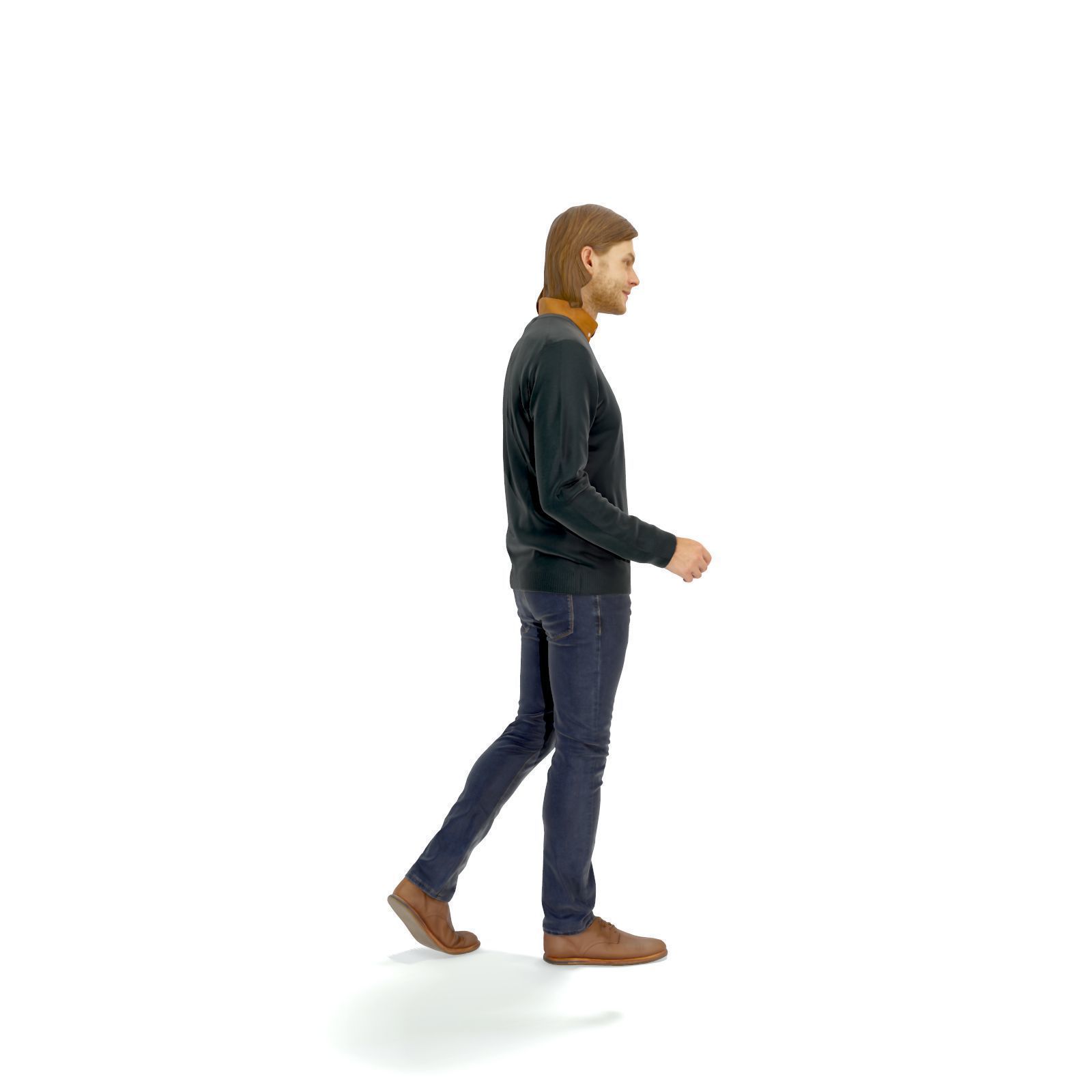 Walking Man with Black Sweater CMan0330-HD2-O03P01-S 3D model_12