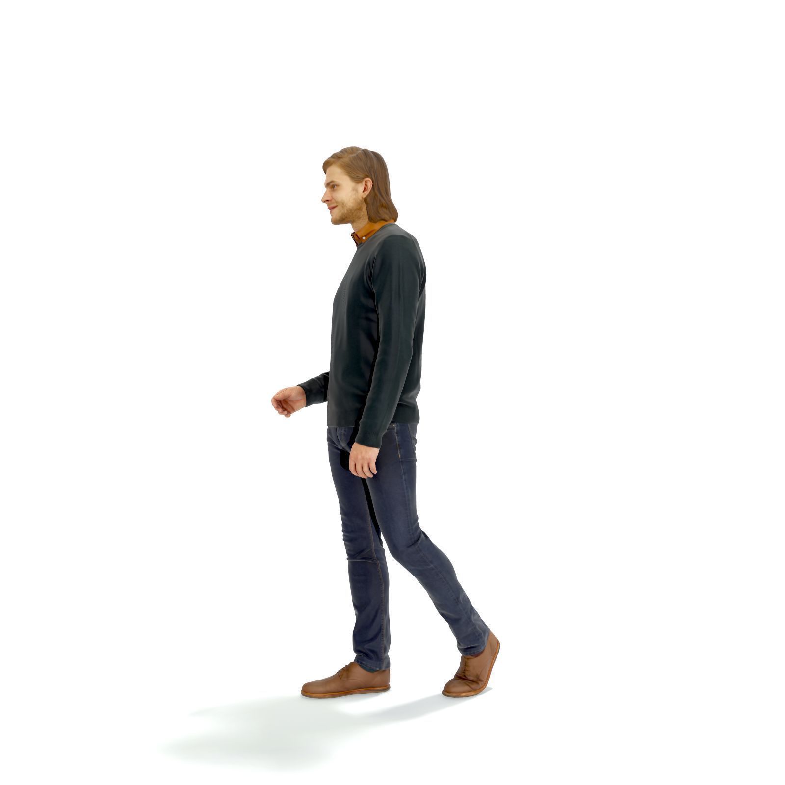 Walking Man with Black Sweater CMan0330-HD2-O03P01-S 3D model_3