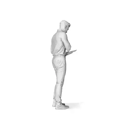 Thinking Standing Man Reading Newspaper CMan0331-HD2-O01P01-S 3D model
