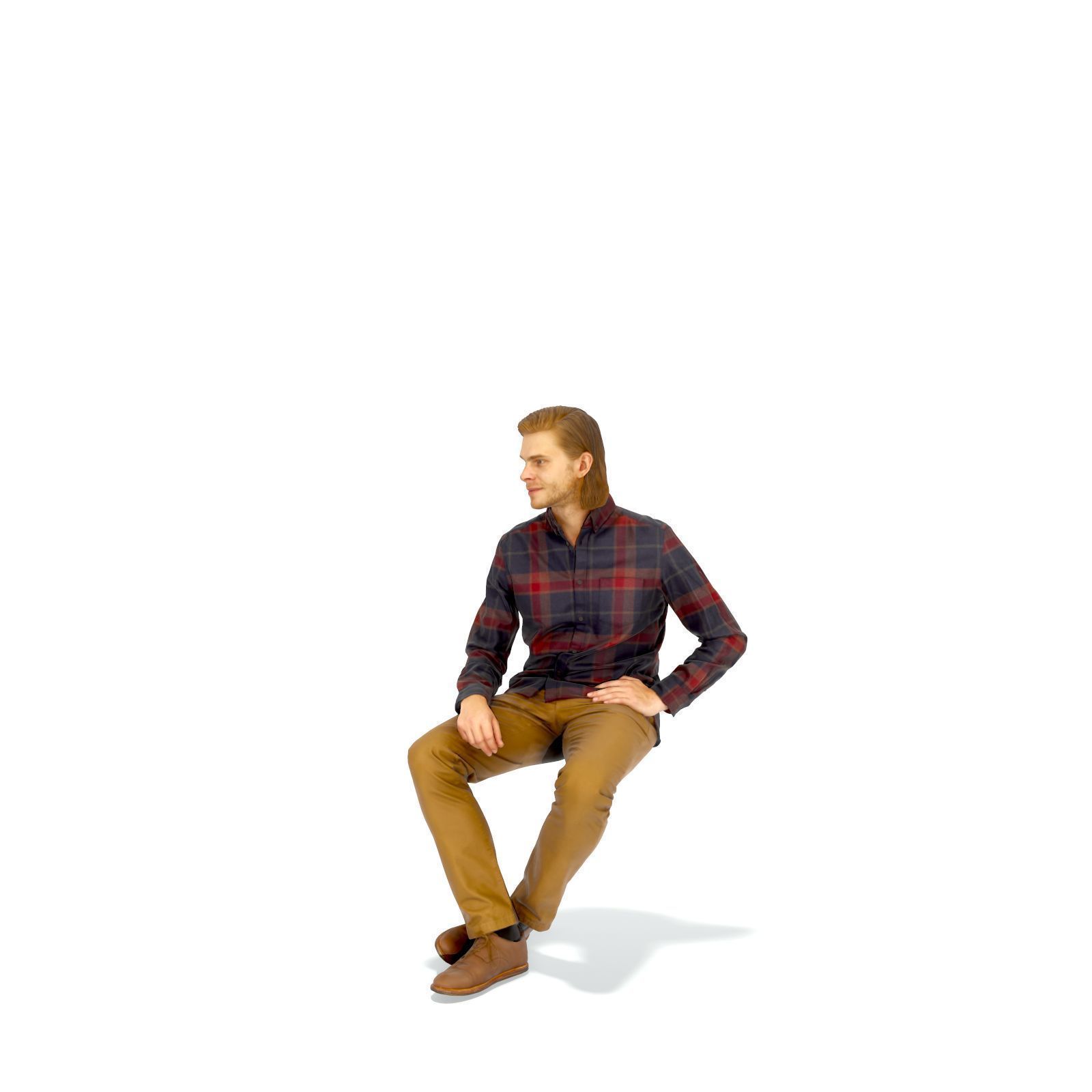 Sitting Serious Man with Brown Pants CMan0330-HD2-O02P01-S 3D model_47