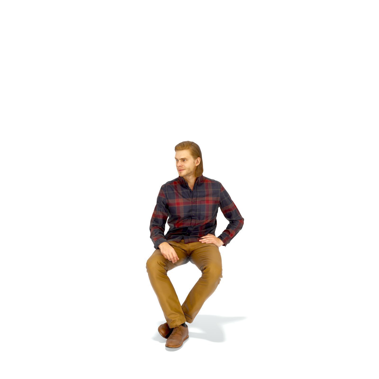Sitting Serious Man with Brown Pants CMan0330-HD2-O02P01-S 3D model_29