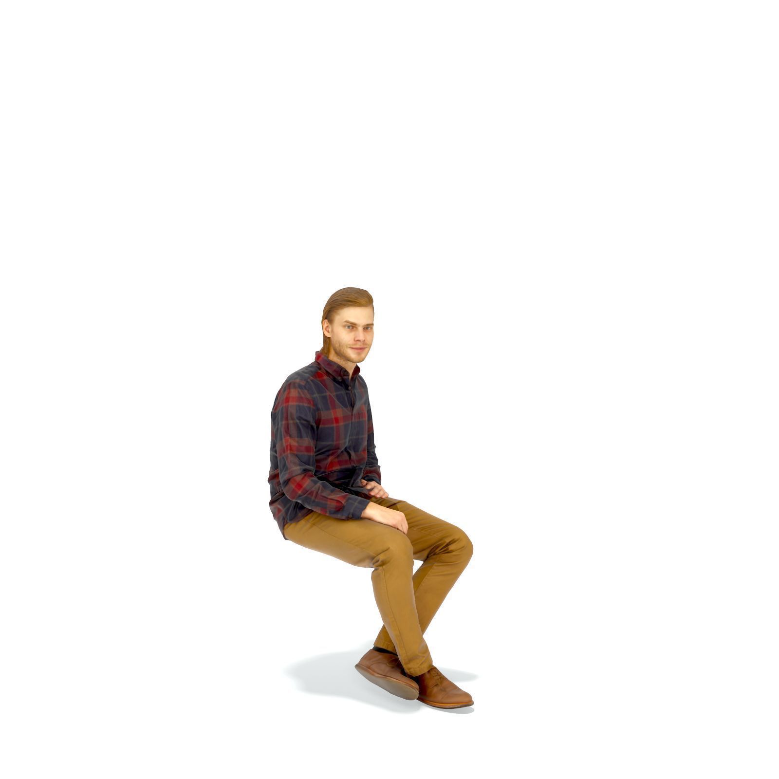 Sitting Serious Man with Brown Pants CMan0330-HD2-O02P01-S 3D model_31