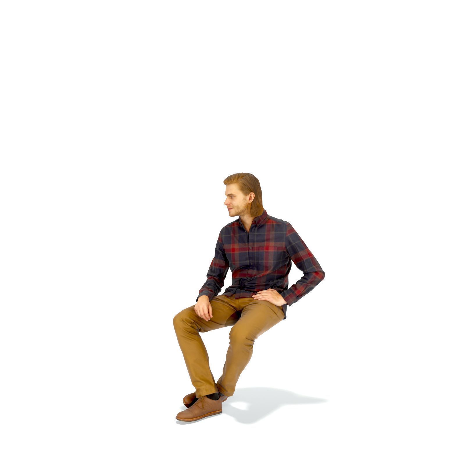 Sitting Serious Man with Brown Pants CMan0330-HD2-O02P01-S 3D model_52