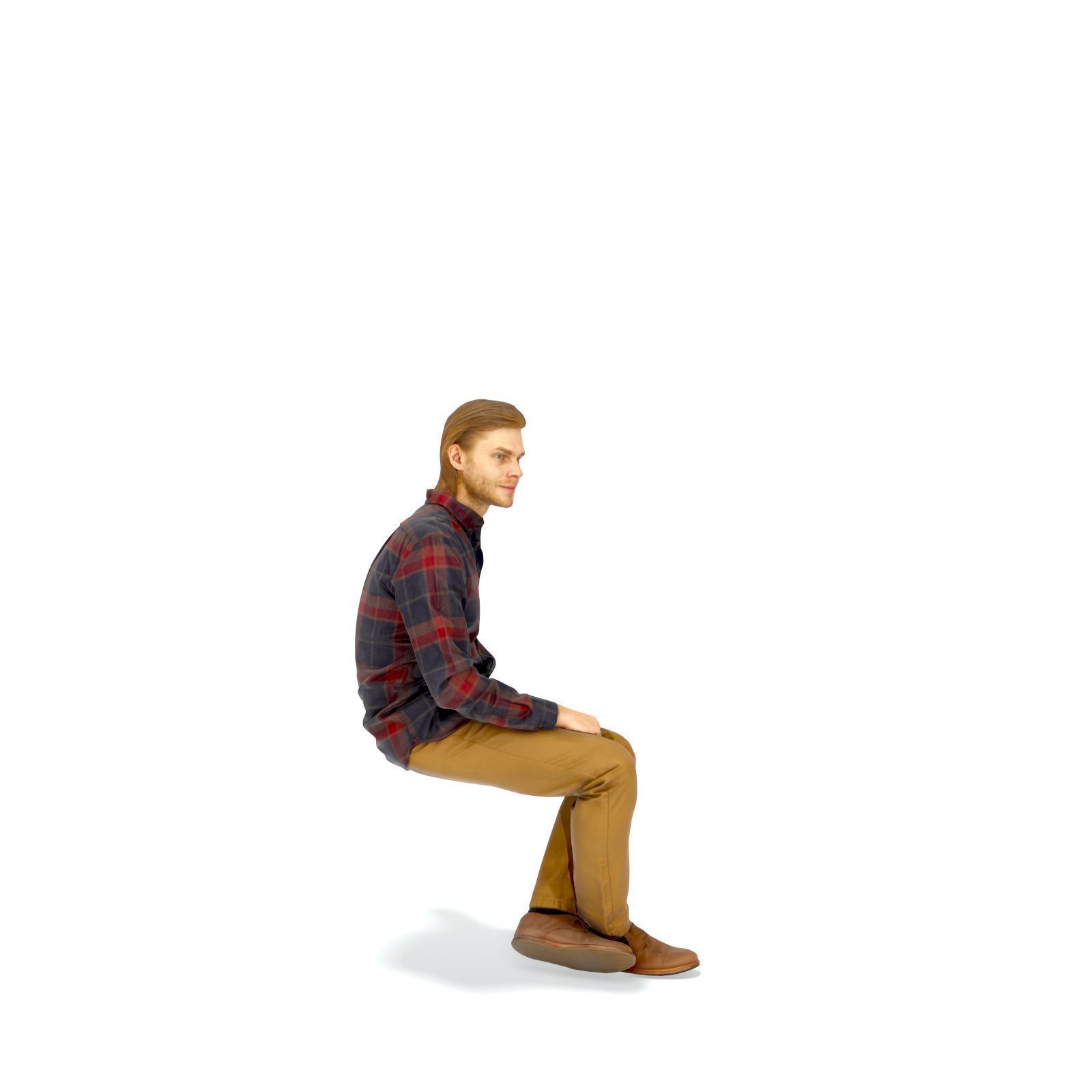 Sitting Serious Man with Brown Pants CMan0330-HD2-O02P01-S 3D model_24