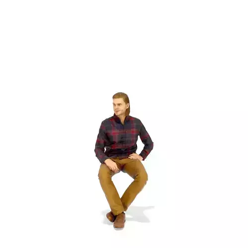 Sitting Serious Man with Brown Pants CMan0330-HD2-O02P01-S