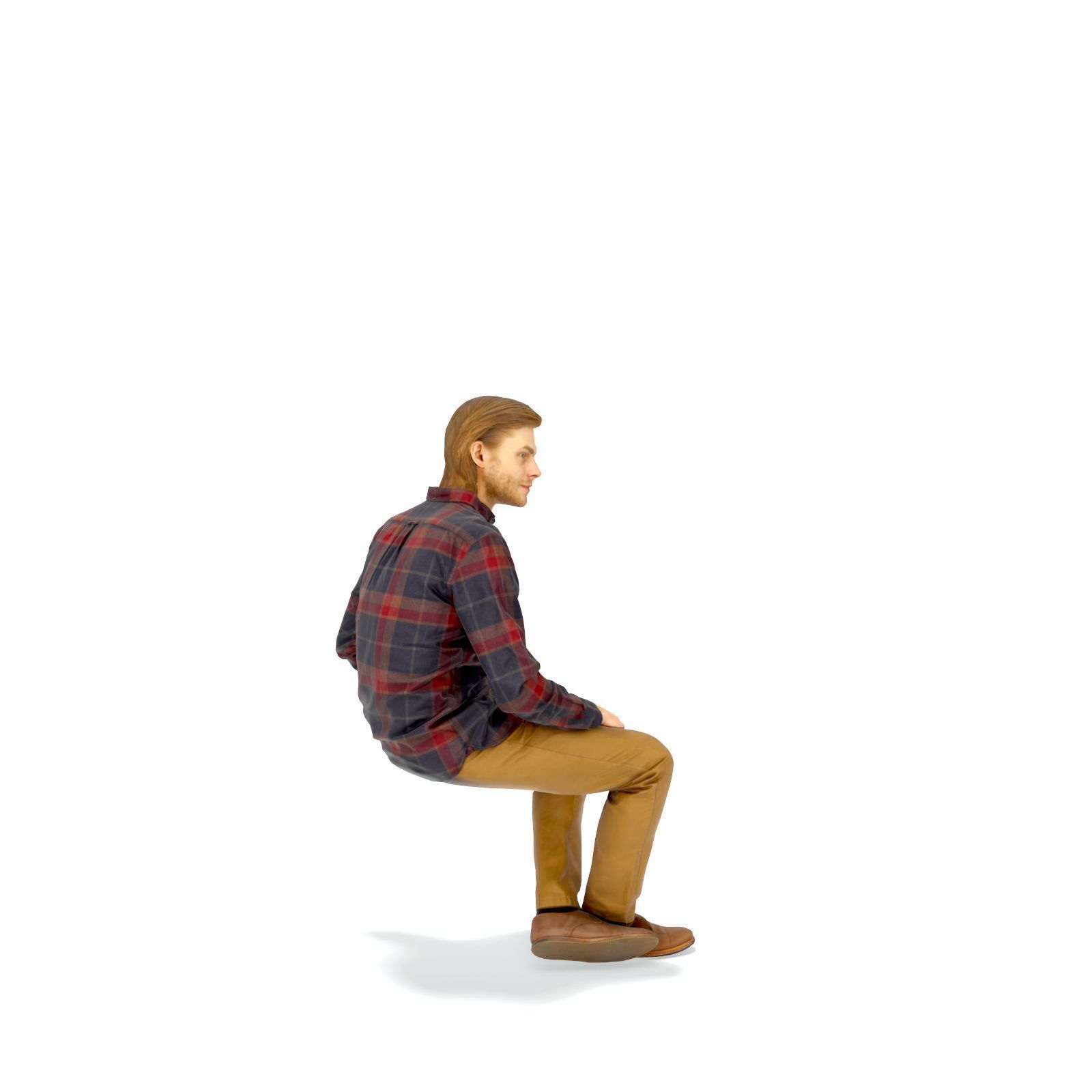 Sitting Serious Man with Brown Pants CMan0330-HD2-O02P01-S 3D model_67