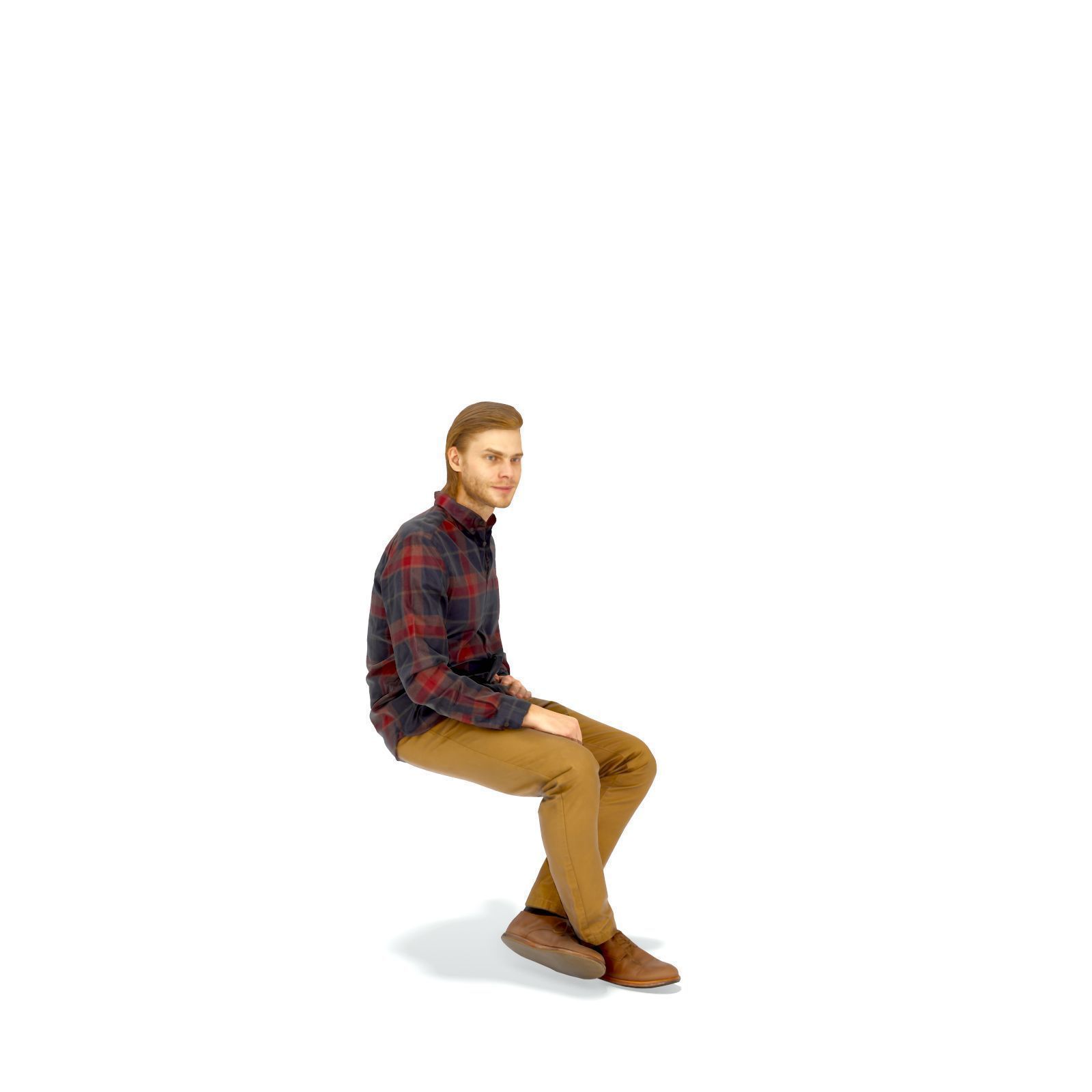 Sitting Serious Man with Brown Pants CMan0330-HD2-O02P01-S 3D model_17
