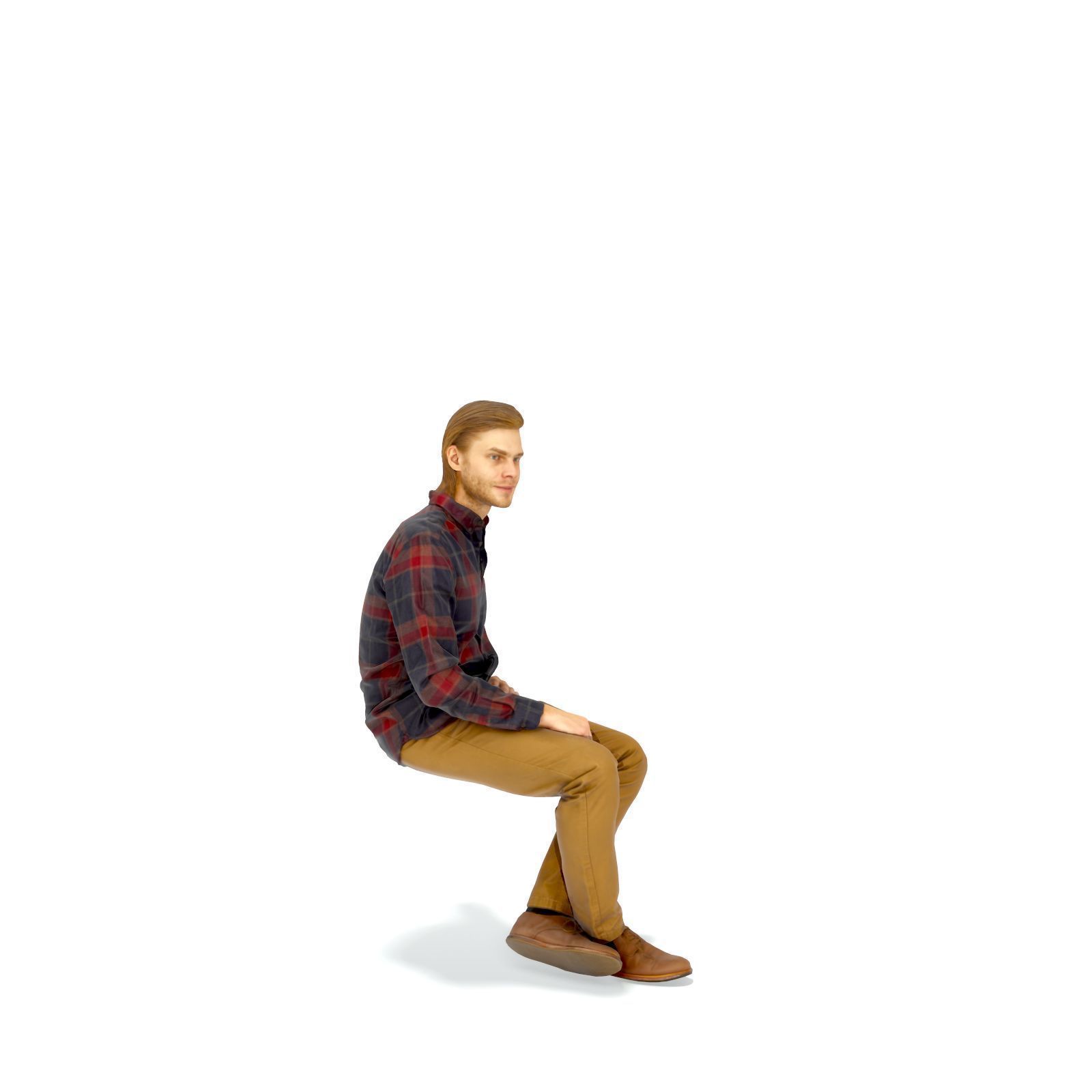 Sitting Serious Man with Brown Pants CMan0330-HD2-O02P01-S 3D model_50