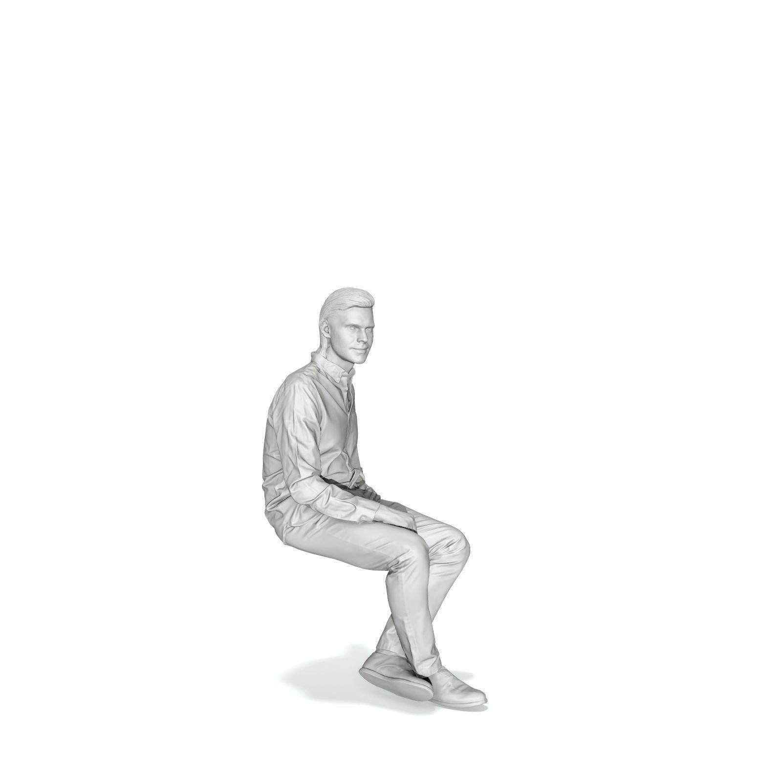 Sitting Serious Man with Brown Pants CMan0330-HD2-O02P01-S 3D model_7