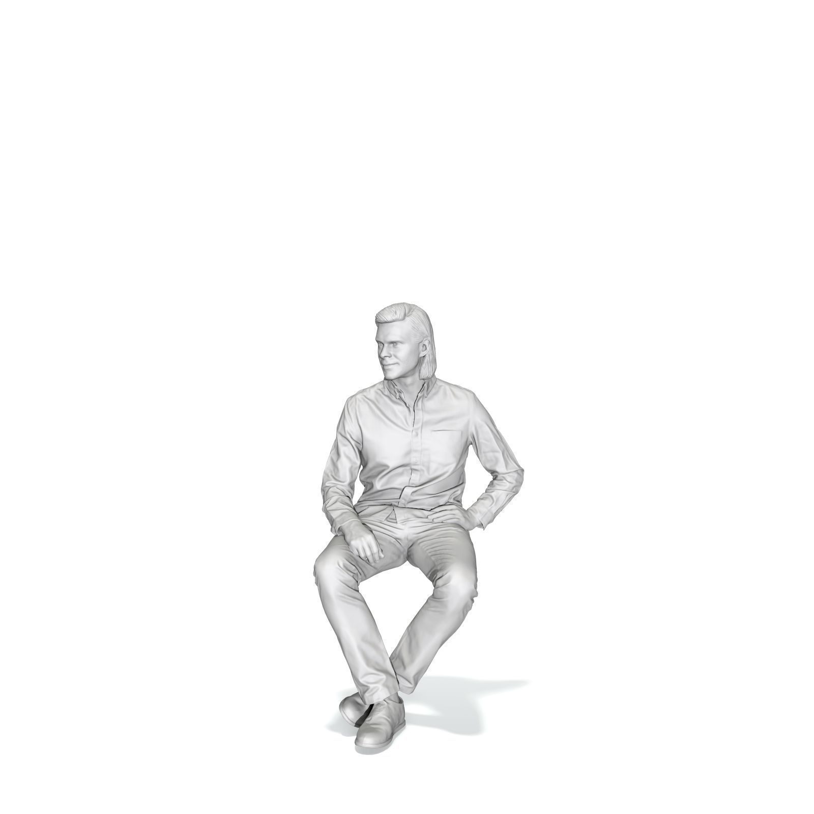 Sitting Serious Man with Brown Pants CMan0330-HD2-O02P01-S 3D model_73