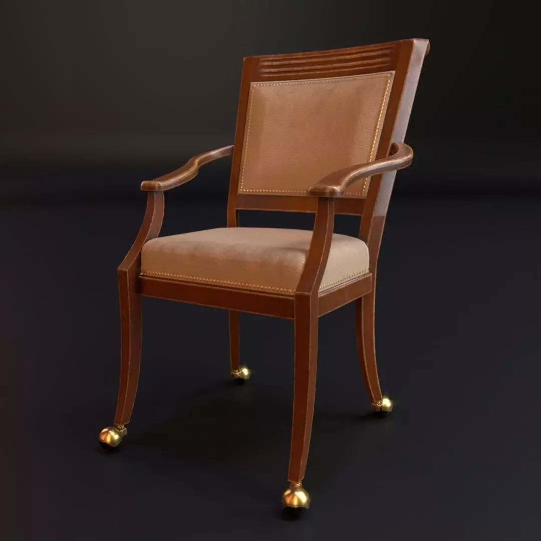 PBR Poker Chair Low-poly 3D model