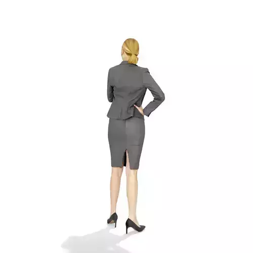 Blonde Business Woman with Grey Suit BWom0317-HD2-O01P01-S