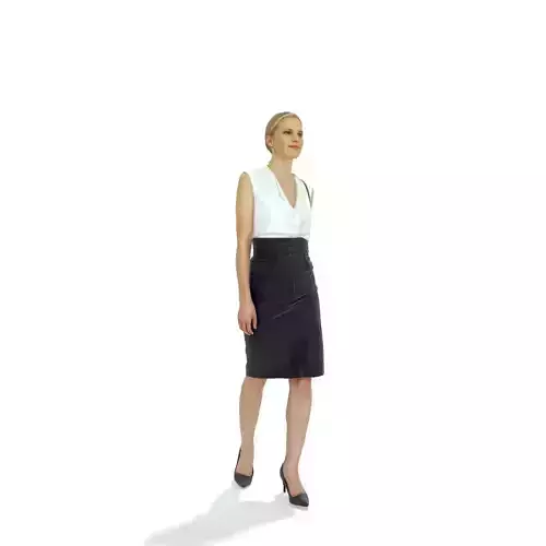 Blonde Business Woman with Long Skirt BWom0314-HD2-O06P01-S 3D model